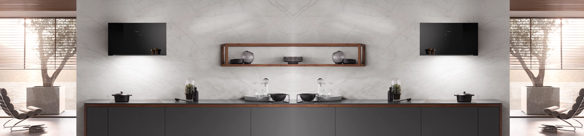 קולט אדים אנכי צמוד קיר מבית MIELE דגם DA9091W